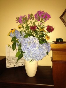 Hydrangea, black-eyed susan, phlox, monarda