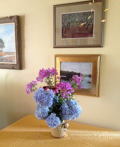 Hydrangea, phlox, and echinacea